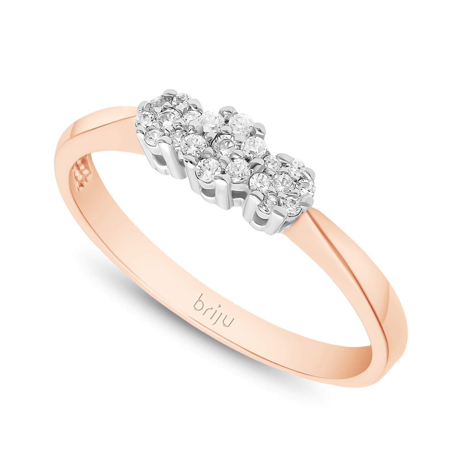 Pierścionek z brylantami różowe złoto 0,137 ct 585 (B0374-100)