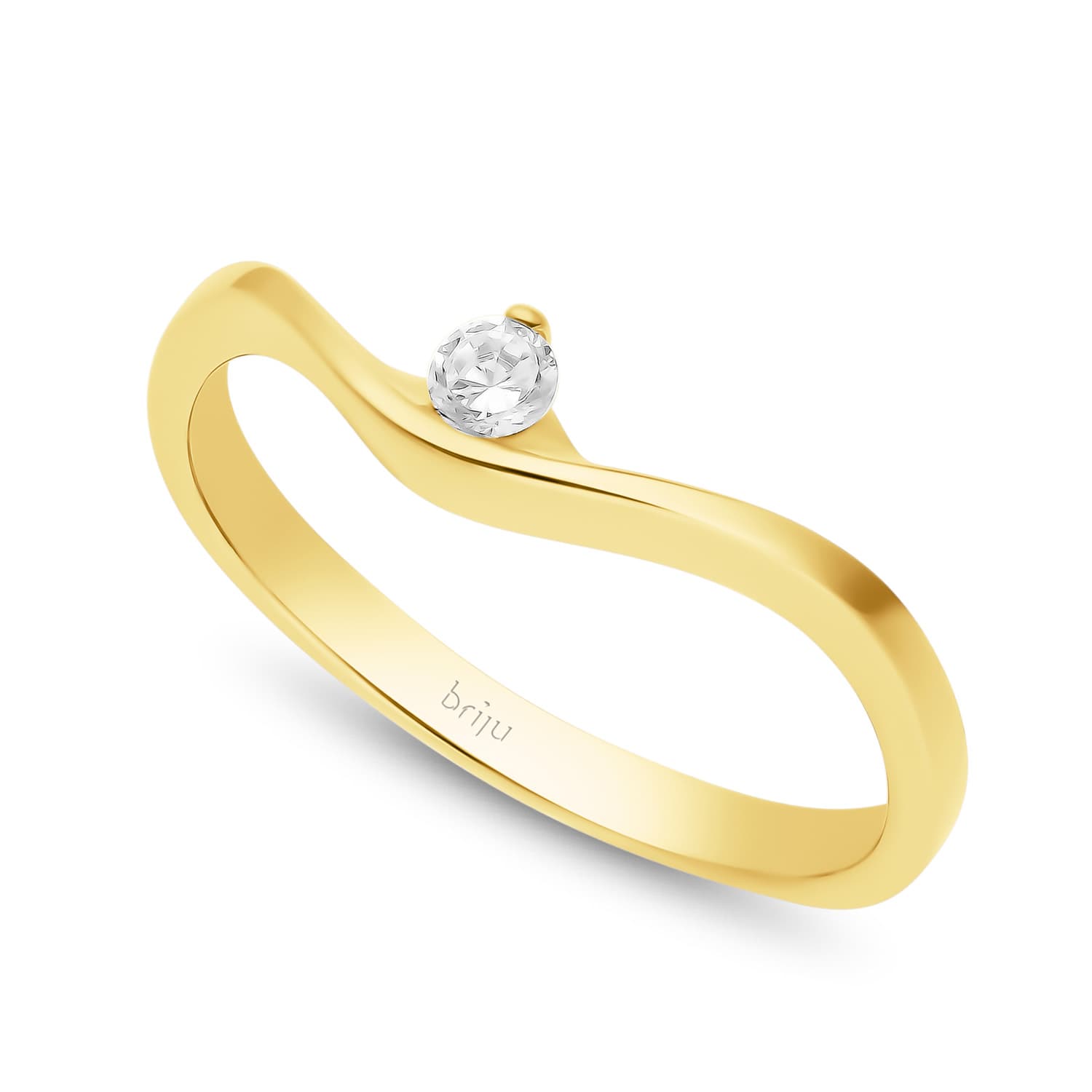 Pierścionek z brylantem żółte złoto 0,081 ct 585 (B0310-100)