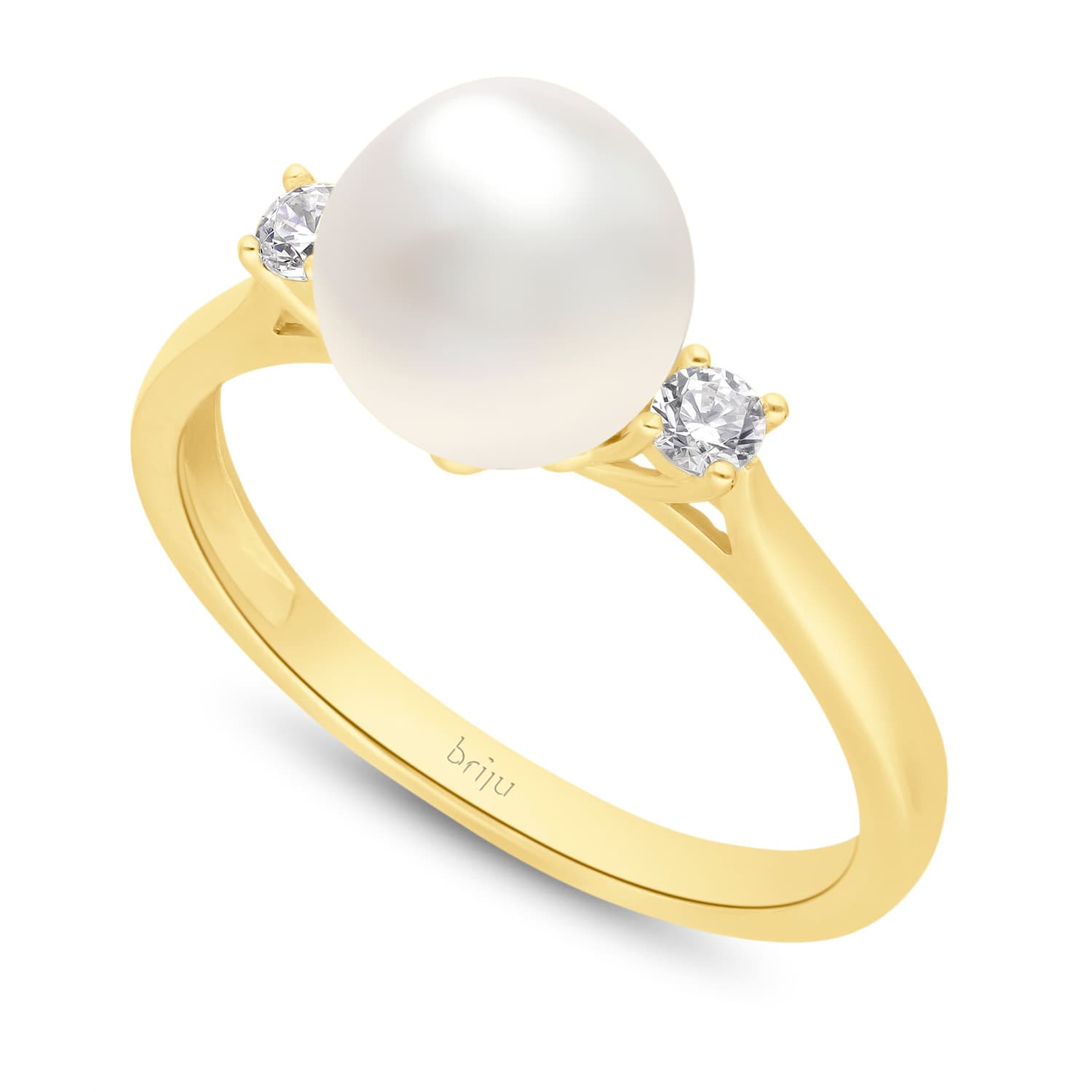 Pierścionek z brylantami żółte złoto 0,116 ct 585 (B0783-100)