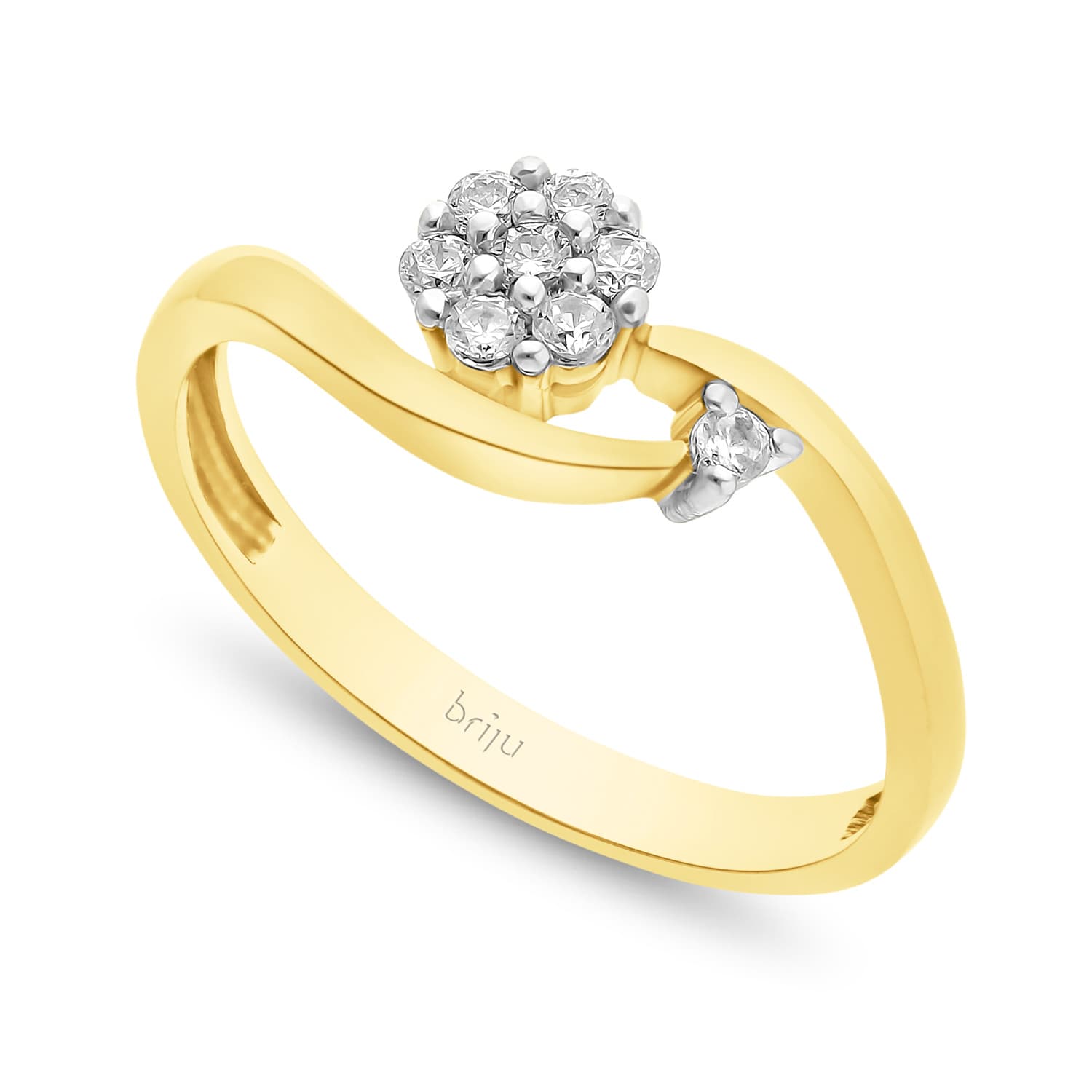 Pierścionek z brylantami żółte złoto 0,176 ct 585 (B0317-100)