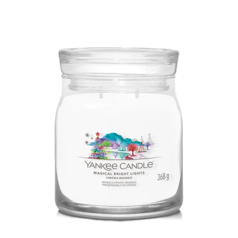 Yankee Candle Signature Świeca w Średnim Słoiku z Dwoma Knotami Magical Bright Lights