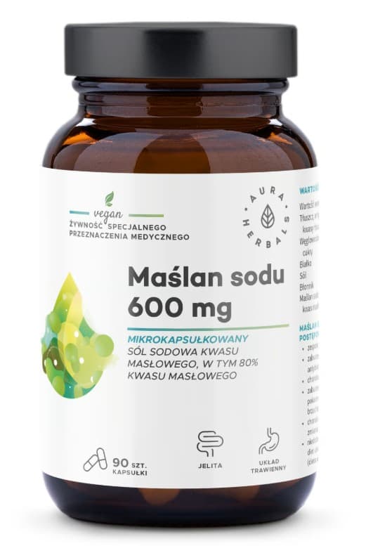 Aura Herbals Maślan Sodu 600mg Suplement Diety 90 Kapsułek