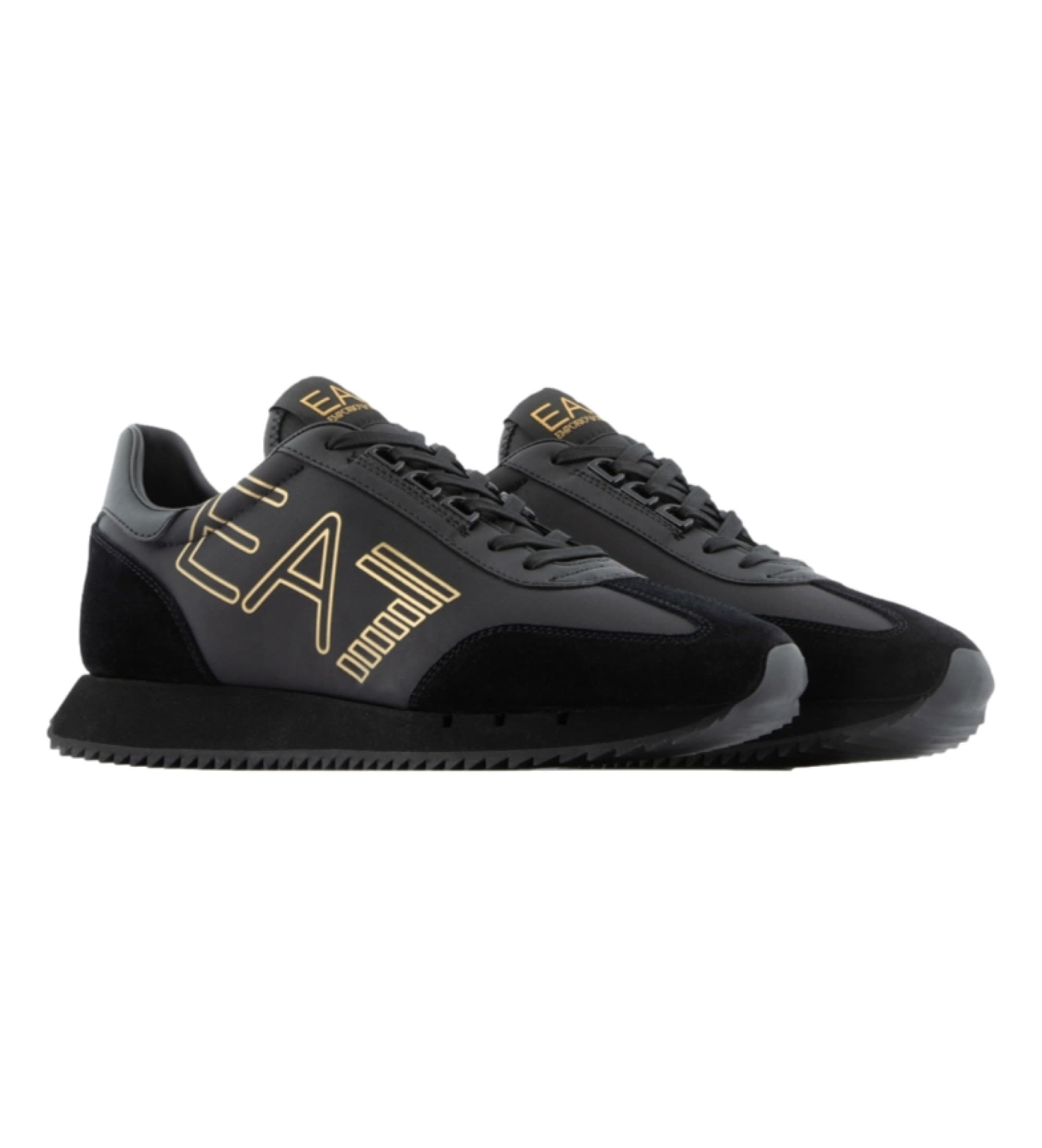 EA7 uniseks. X8X101_XK257 Buty sportowe czarno-białe w stylu vintage (36), Czarny, Mapa, Smycze, Zwykły