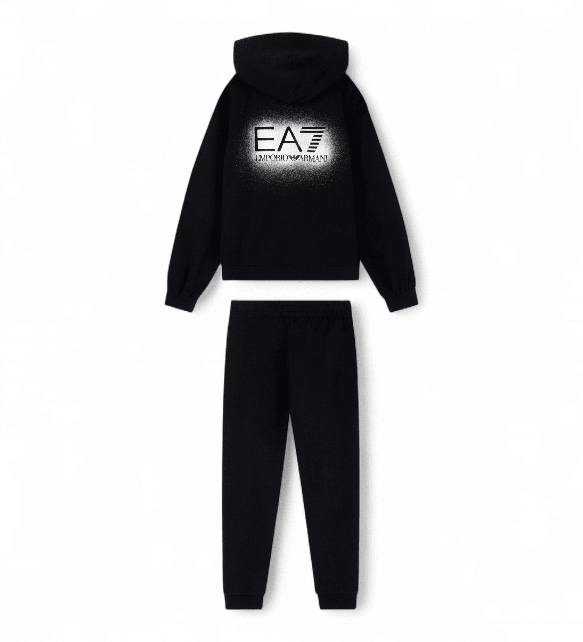 EA7 dla dziewczynki. 7G000184_AF13135 Zestaw Visibility Girl Set Black (8Años= 130cm), Czarny, Zwykły, Deportivo, Bawełna, Odzie&#