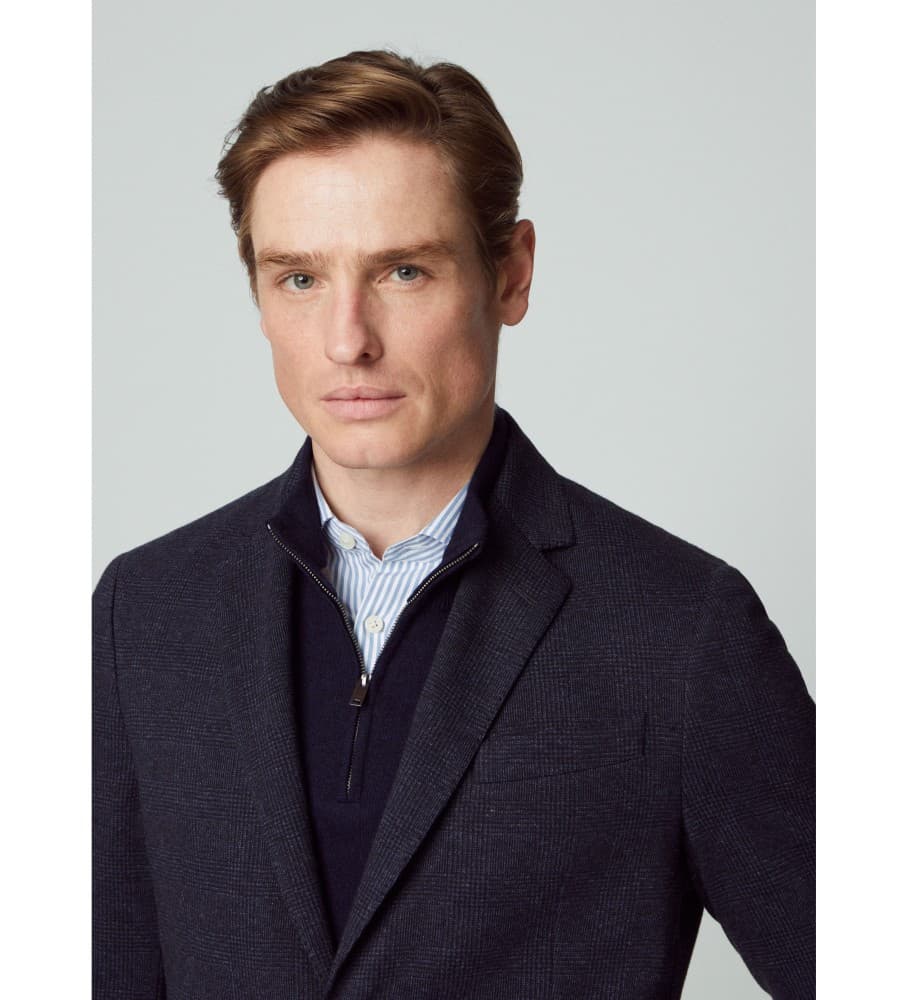 Hackett London dla m??czyzn. HM443249 Marynarka Navy Knight (42/32), Zwykły, Impreza, Bawełna, Klasyczny, Długie rękawy,
