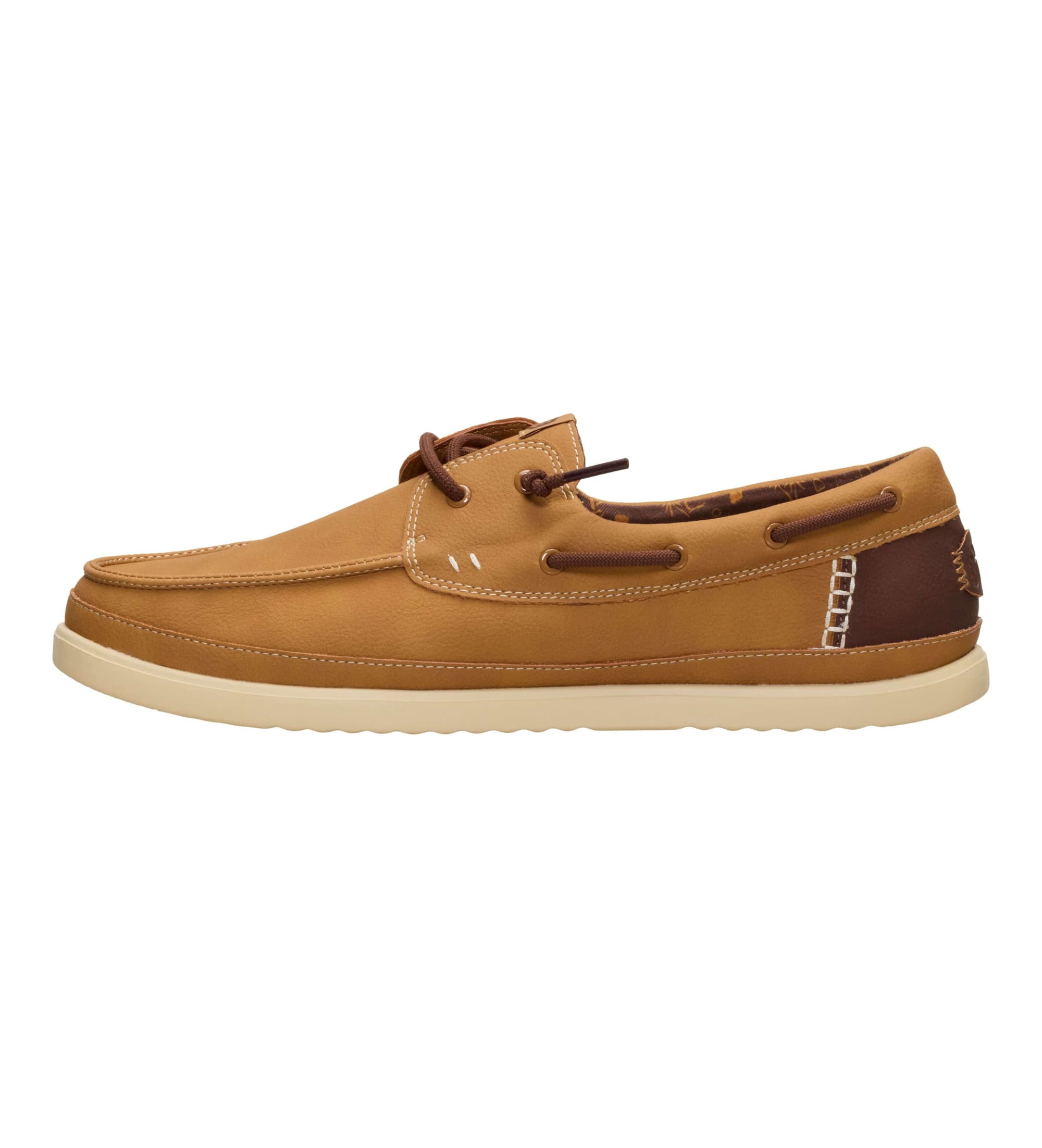 HeyDude dla m??czyzn. HD45139 Harbor Lo Classic Sneakers brązowy (44), Tkanina, Mapa, Smycze, Zwykły