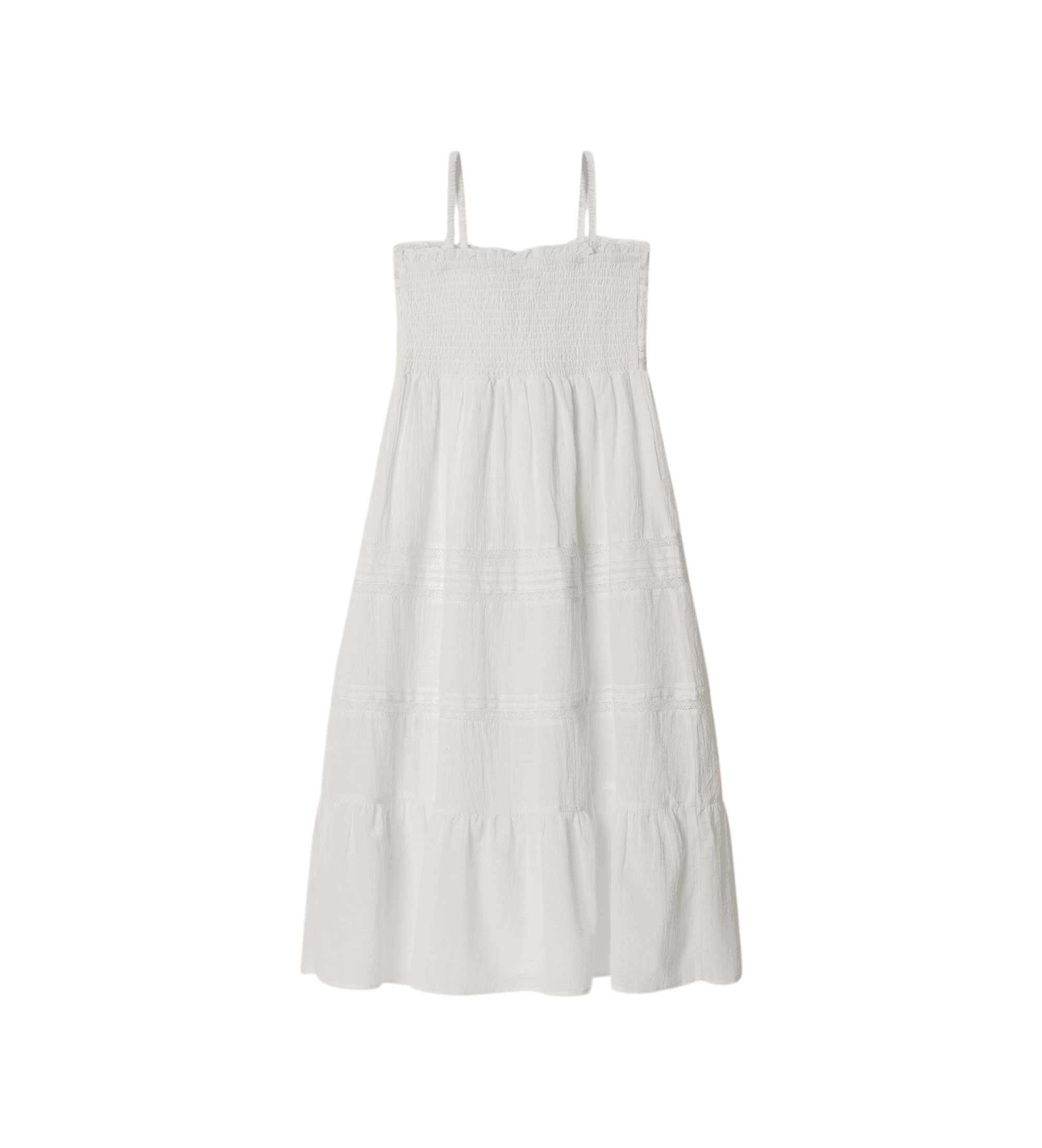 Pepe Jeans dla dziewczynki. PG9500015 Sukienka Idana biała (8Años= 128cm), Biały, Zwykły, Wiskoza, Bez rękawów / Sz