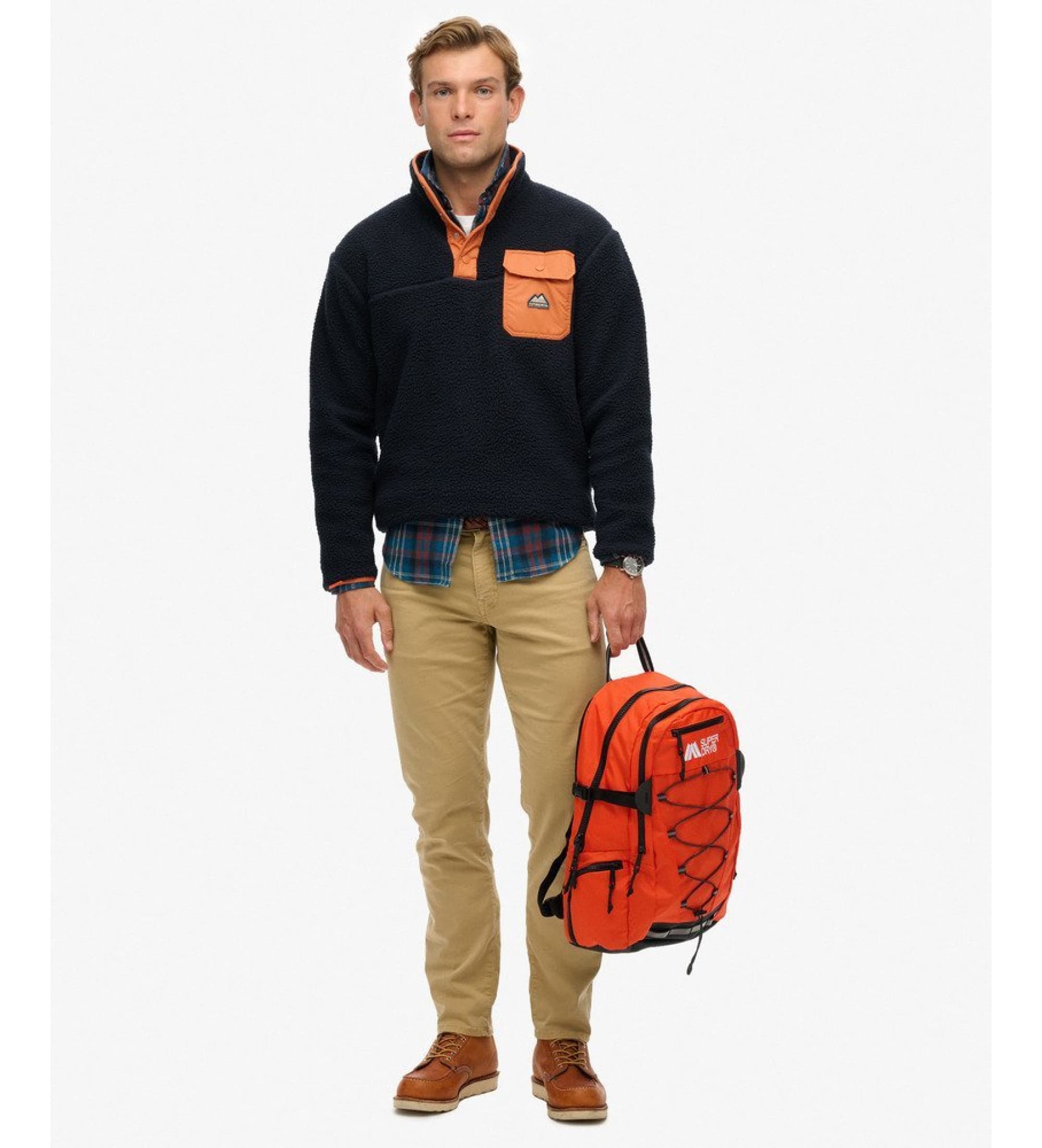 Superdry dla kobiet. W9110420A Plecak outdoorowy 28L pomarańczowy (OSFA), Zwykły, Poliester