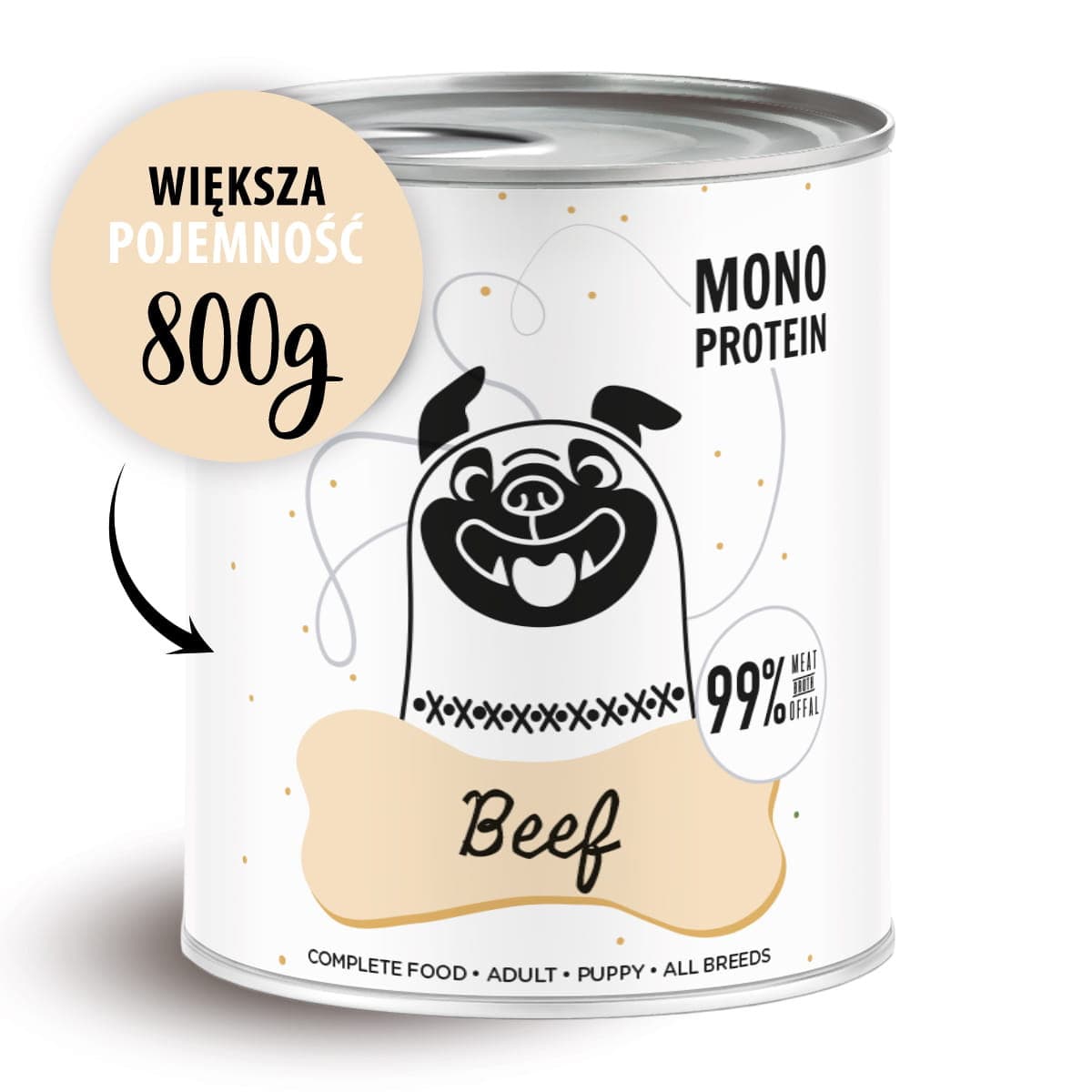 PAKA ZWIERZAKA Pepe Beef Mono - mokra karma dla psa - 800g
