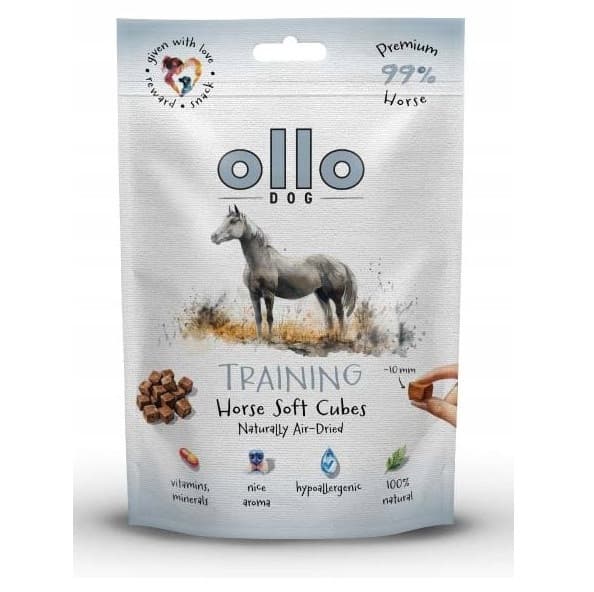 OLLO Air Dried Training Horse Cubes Mono - przysmak dla psa - 80g