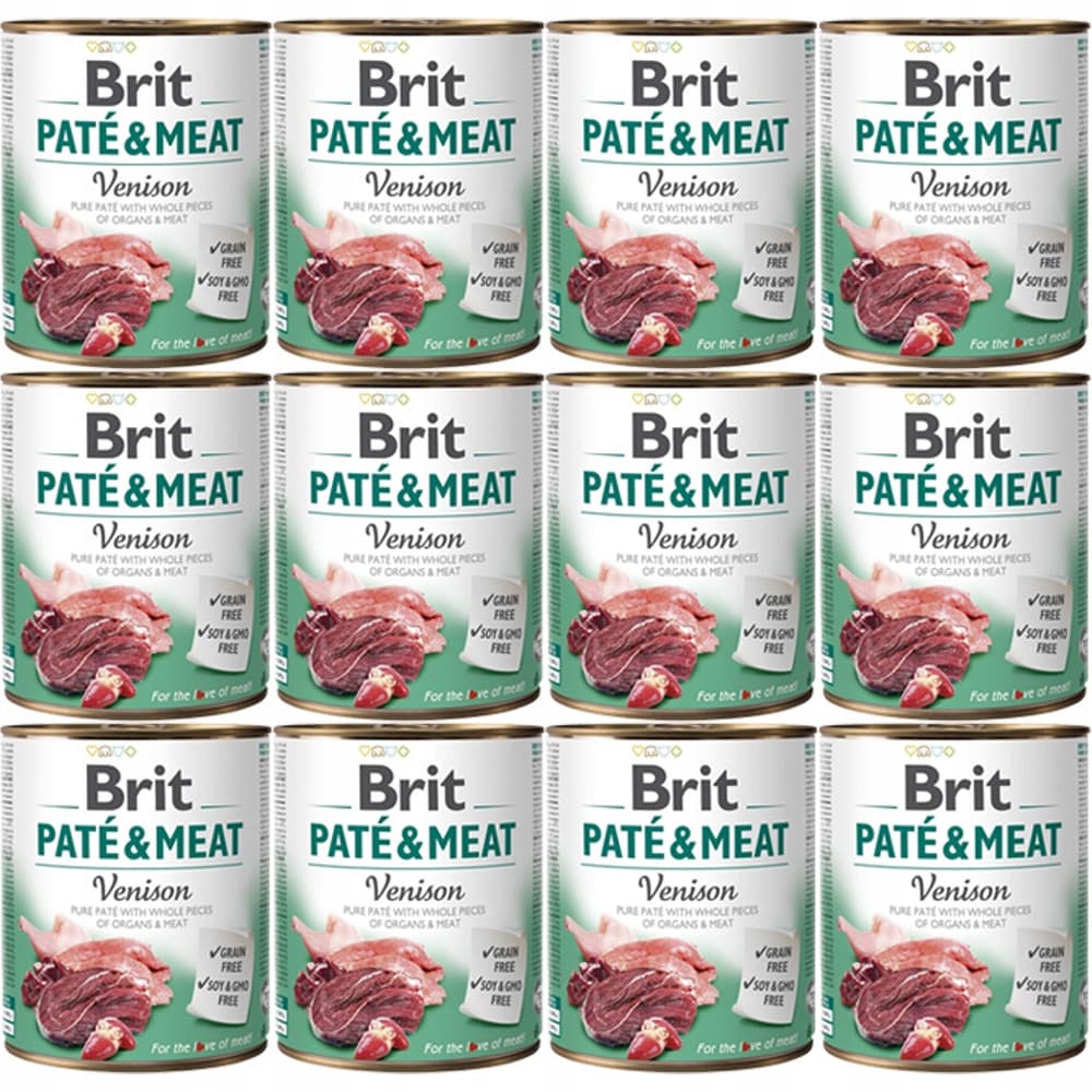 BRIT Paté & Meat Venison - mokra karma dla psa - 12x800g