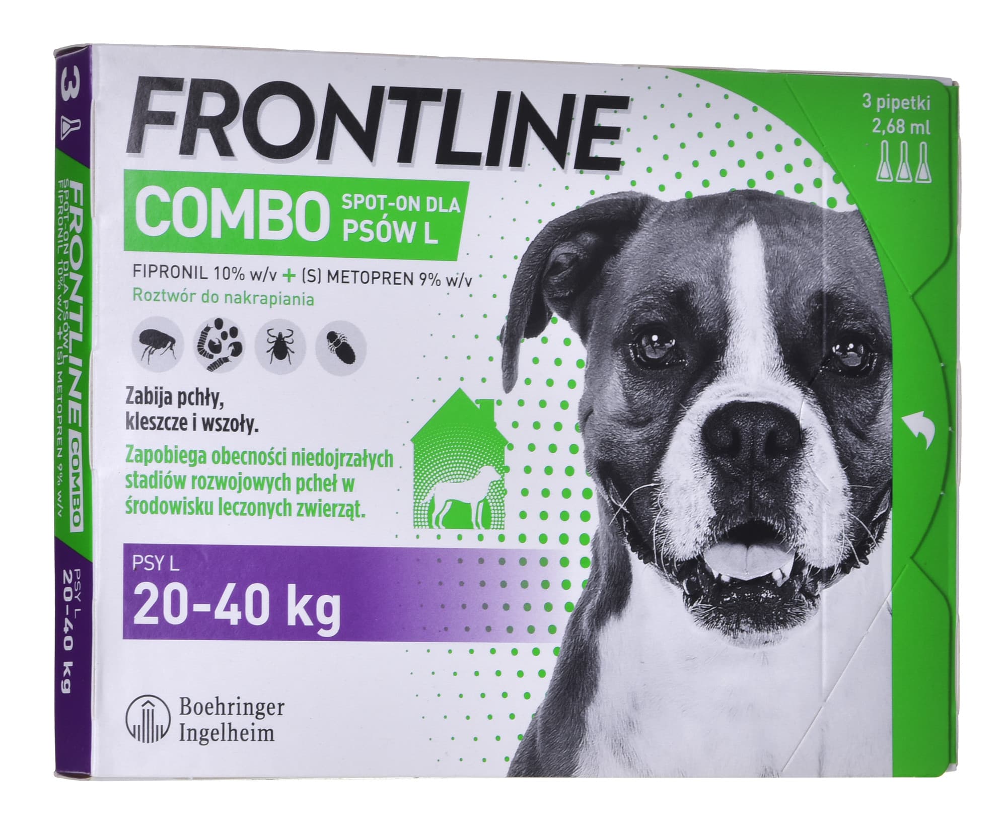 FRONTLINE Combo Spot-on L - krople przeciw pasożytom dla psa - 3 x 2,68 ml