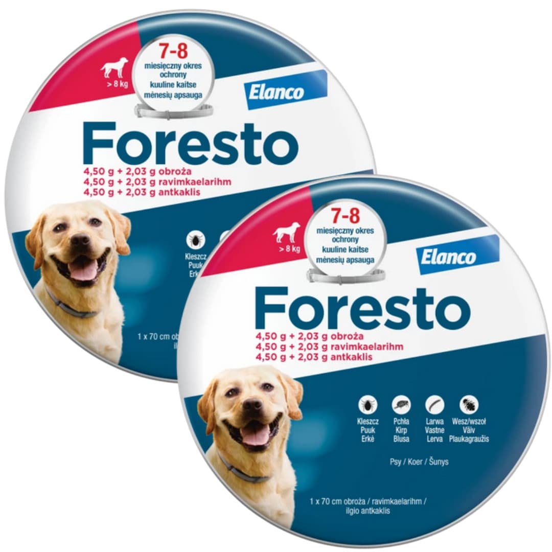 ELANCO Foresto - obroża przeciw kleszczom i pchłom dla psa - 70cm x 2