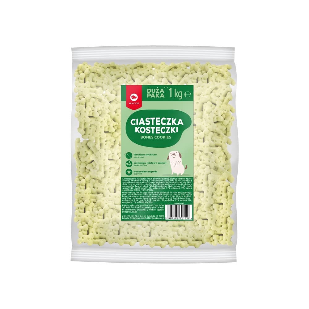 MACED Ciasteczka Kosteczki miętowe dla szczeniaków - przysmak dla psa - 1kg