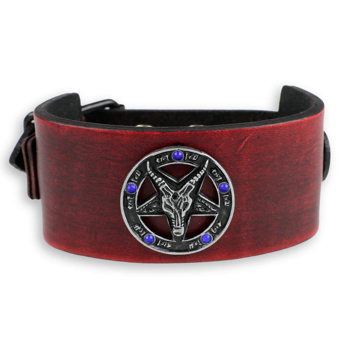 bransoletka Baphomet - red - kryształ blue