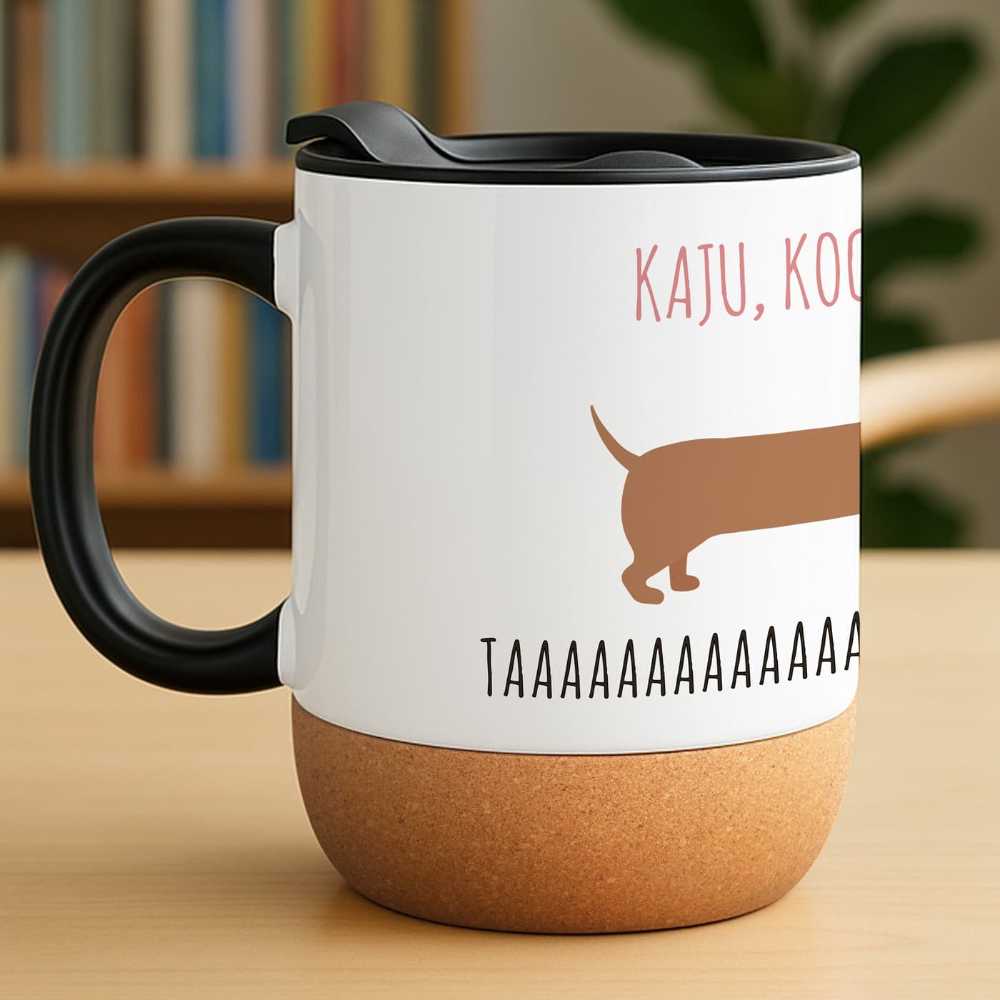 Kubek ceramiczny biały z przykrywką dla psiarza