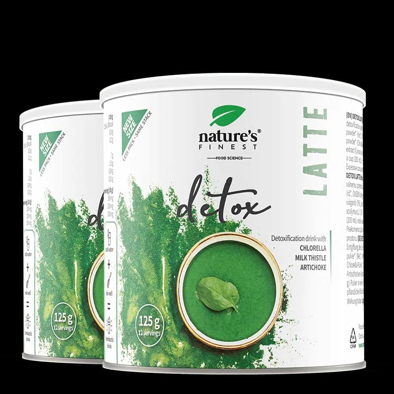 Nature's Finest Detox Latte | superfood detox latte dla oczyszczania ciała | chlorella + ostropest + karczoch na trawienie, wzdęcia i wsparcie wagi