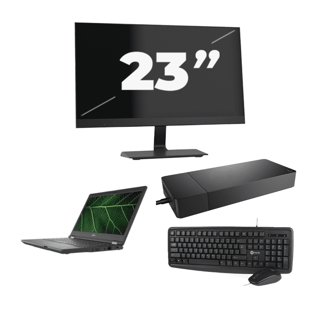 Fujitsu LIFEBOOK E5411 - Intel Core i5-11. generacji - 14 cali - 8 GB RAM - 256 GB SSD - Windows 11 Home + 1x 23-calowy monitor