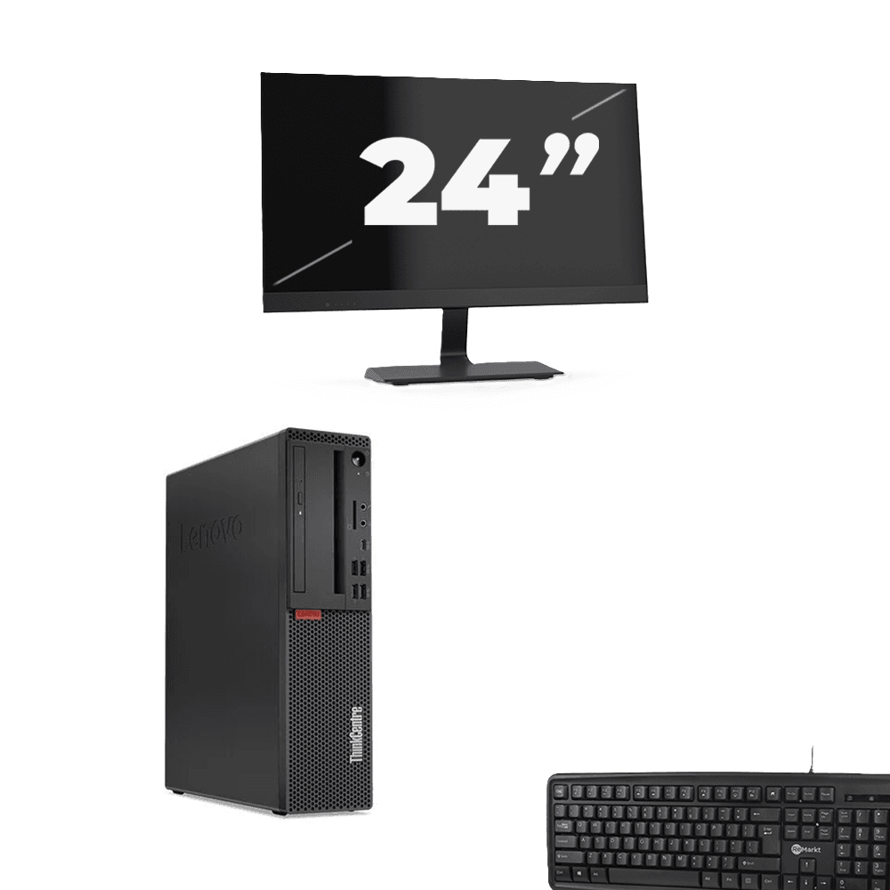 Lenovo ThinkCentre M720s SFF - Intel Core i5-9e Generatie - 8GB RAM - 256GB SSD - Windows 11 + 1x 24 inch Monitor