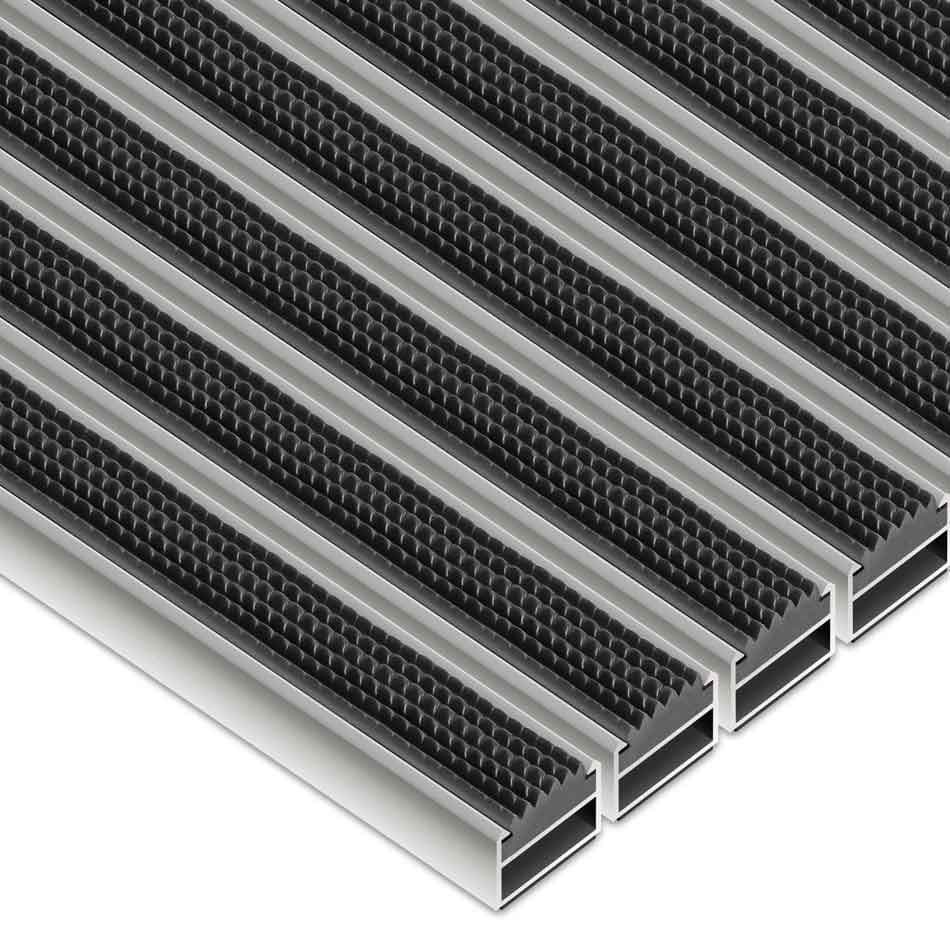 Clean Rubber 40 x 60 cm - wycieraczka aluminiowa czarny 22 mm Brak