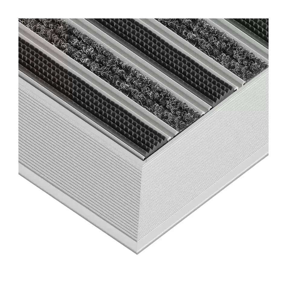 Clean Ryps - Rubber 80 x 100 cm - wycieraczka aluminiowa czarny 22 mm Profil najazdowy