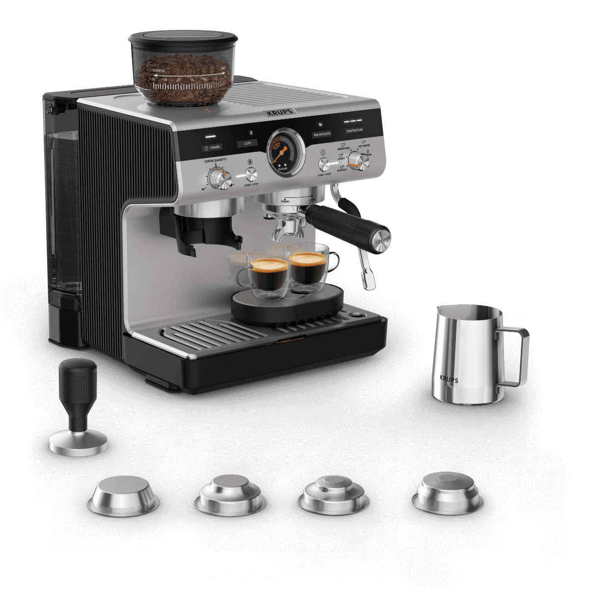 Ekspres do kawy kolbowy z młynkiem KRUPS PRECISION XP801T