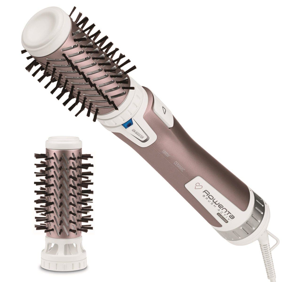 Suszarko-lokówka, Rowenta Brush Activ, różowe złoto, obrotowa, ceramiczna