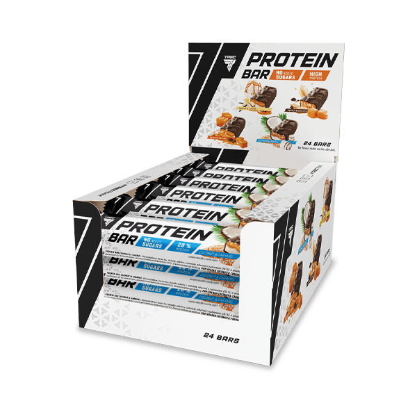 Zestaw 24 batonów białkowych kokosowo-karmelowych PROTEIN BAR COCONUT & CARAMEL