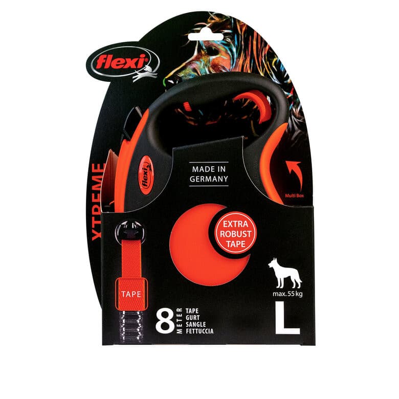FLEXI Xtreme L Pomarańczowy - smycz automatyczna - 8m