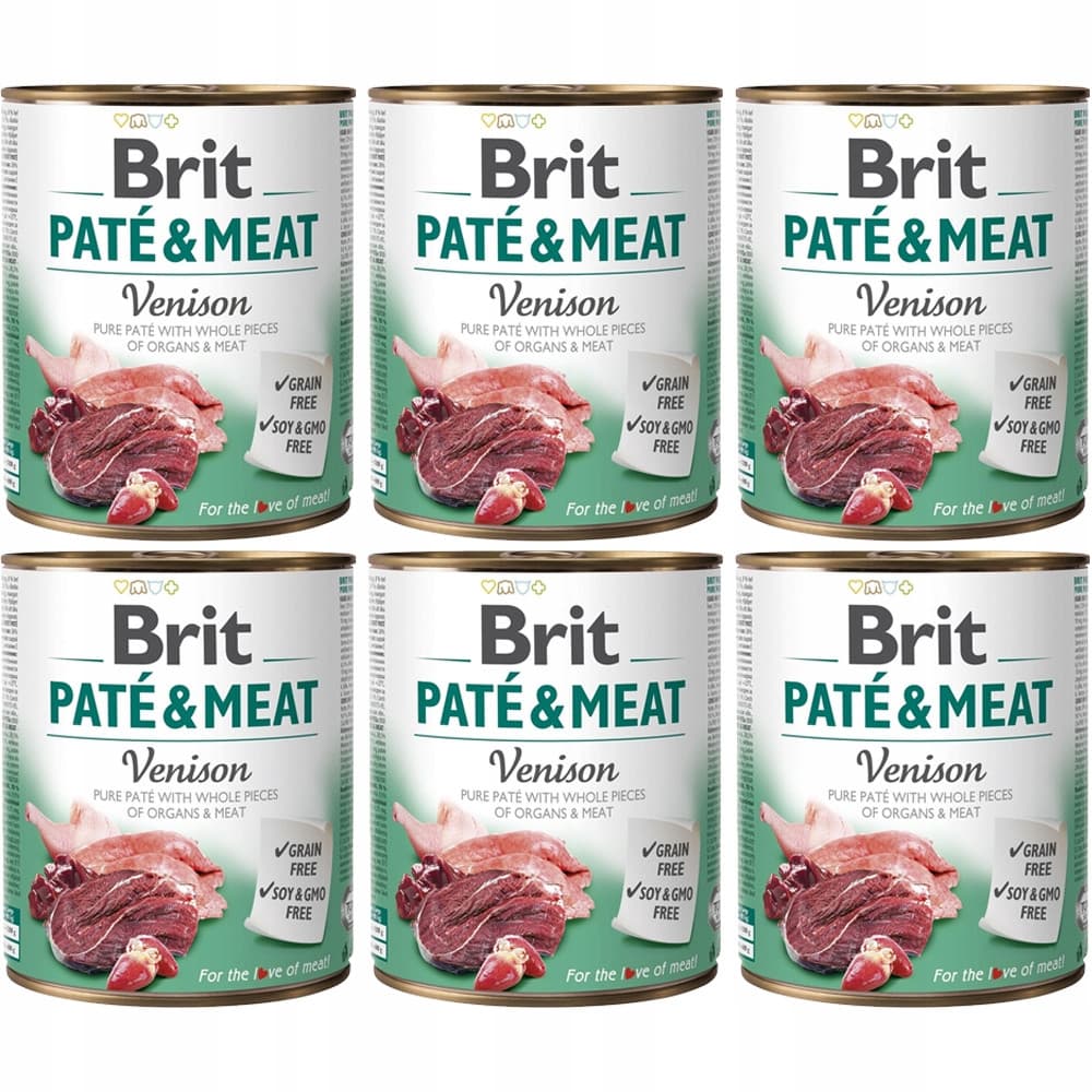 BRIT Paté & Meat Venison - mokra karma dla psa - 6x800g