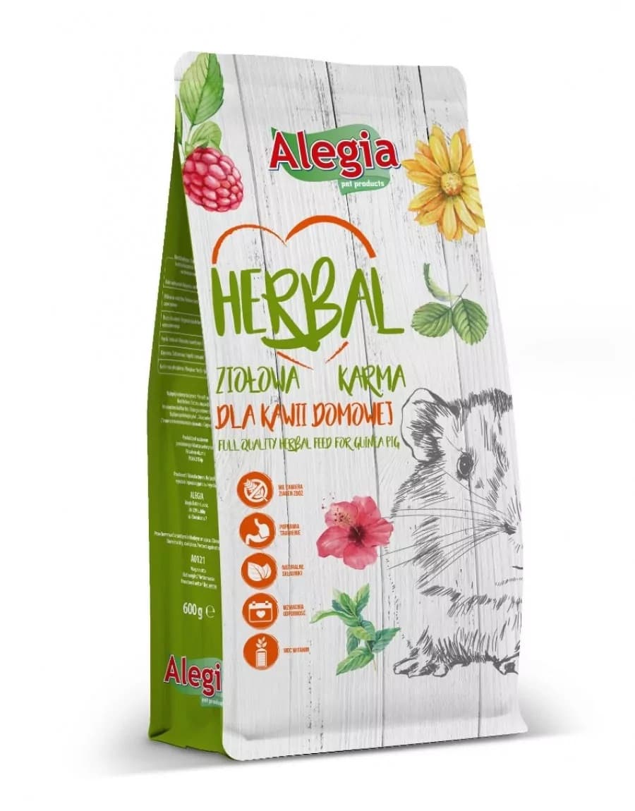 ALEGIA Herbal kawia domowa - sucha karma dla świnki morskiej -  600 g