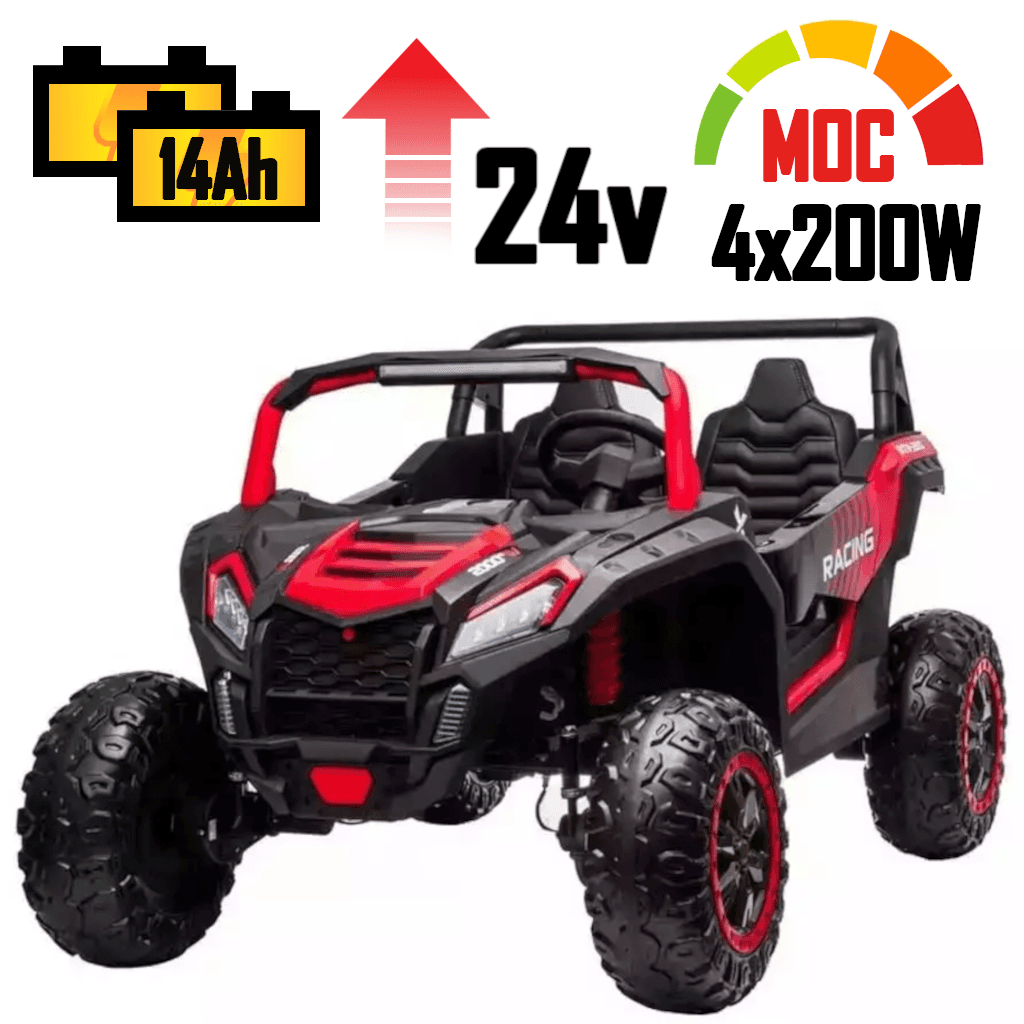 Mocny Buggy ATV Racing A032 Czerwony 4x200W Duży akumulator 14Ah