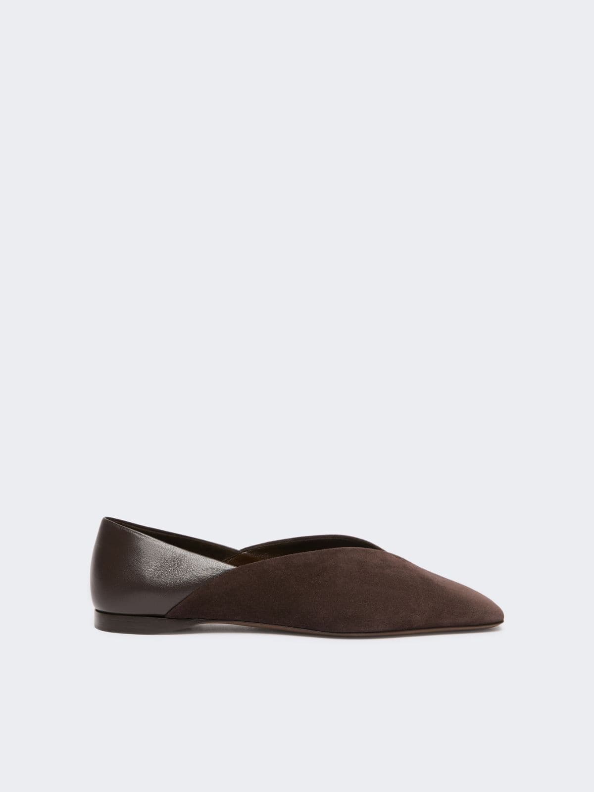 Max Mara - Baleriny z dwoiny i skóry nappa - Ciemnobrązowy - 42