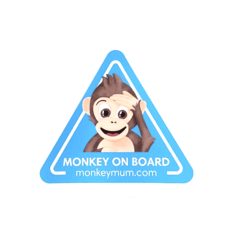 Naklejka na samochód Monkey Mum® - Niebieska