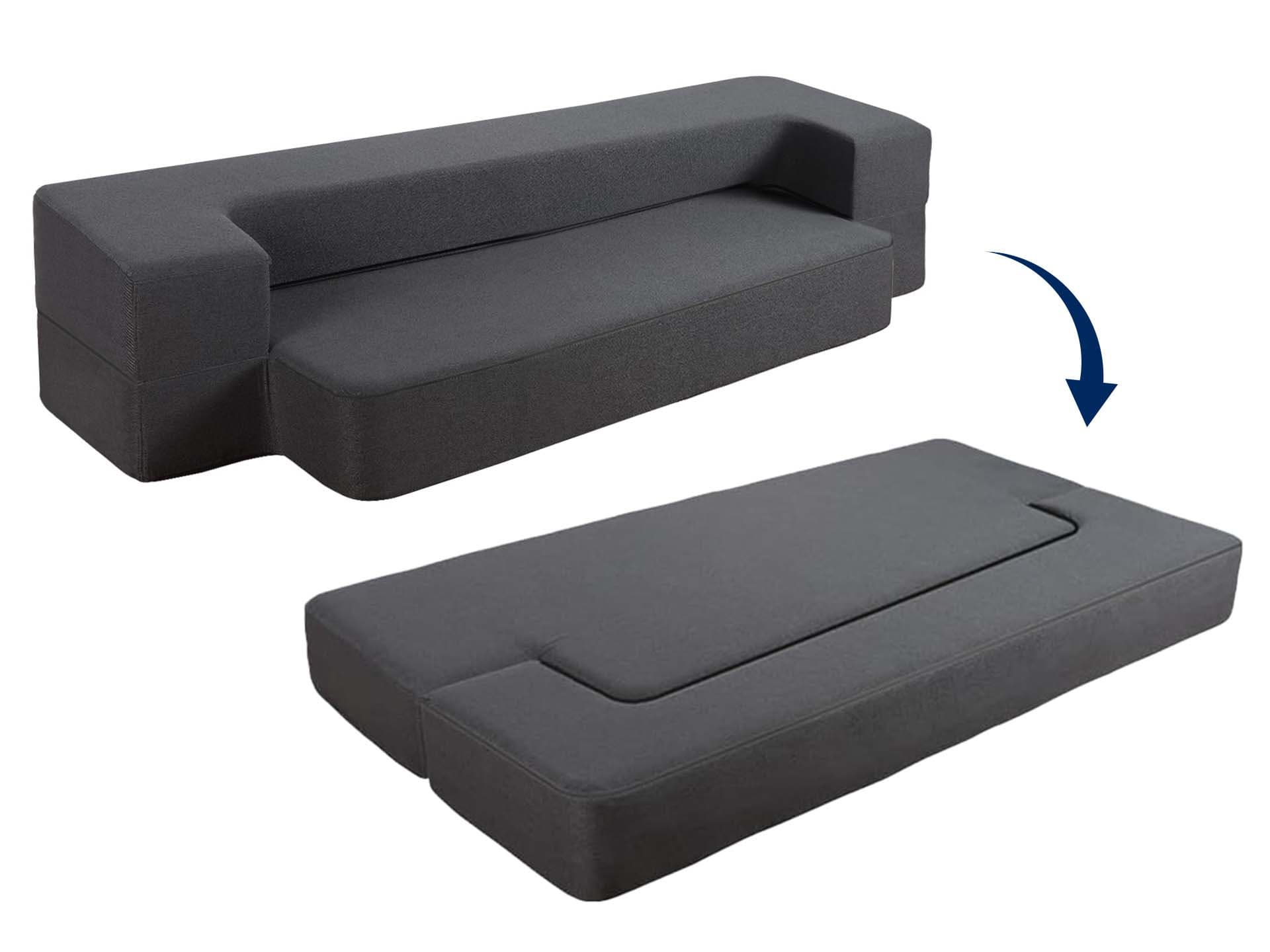 Sofa-materac 2w1 ciemnoszara CHARCOAL/G