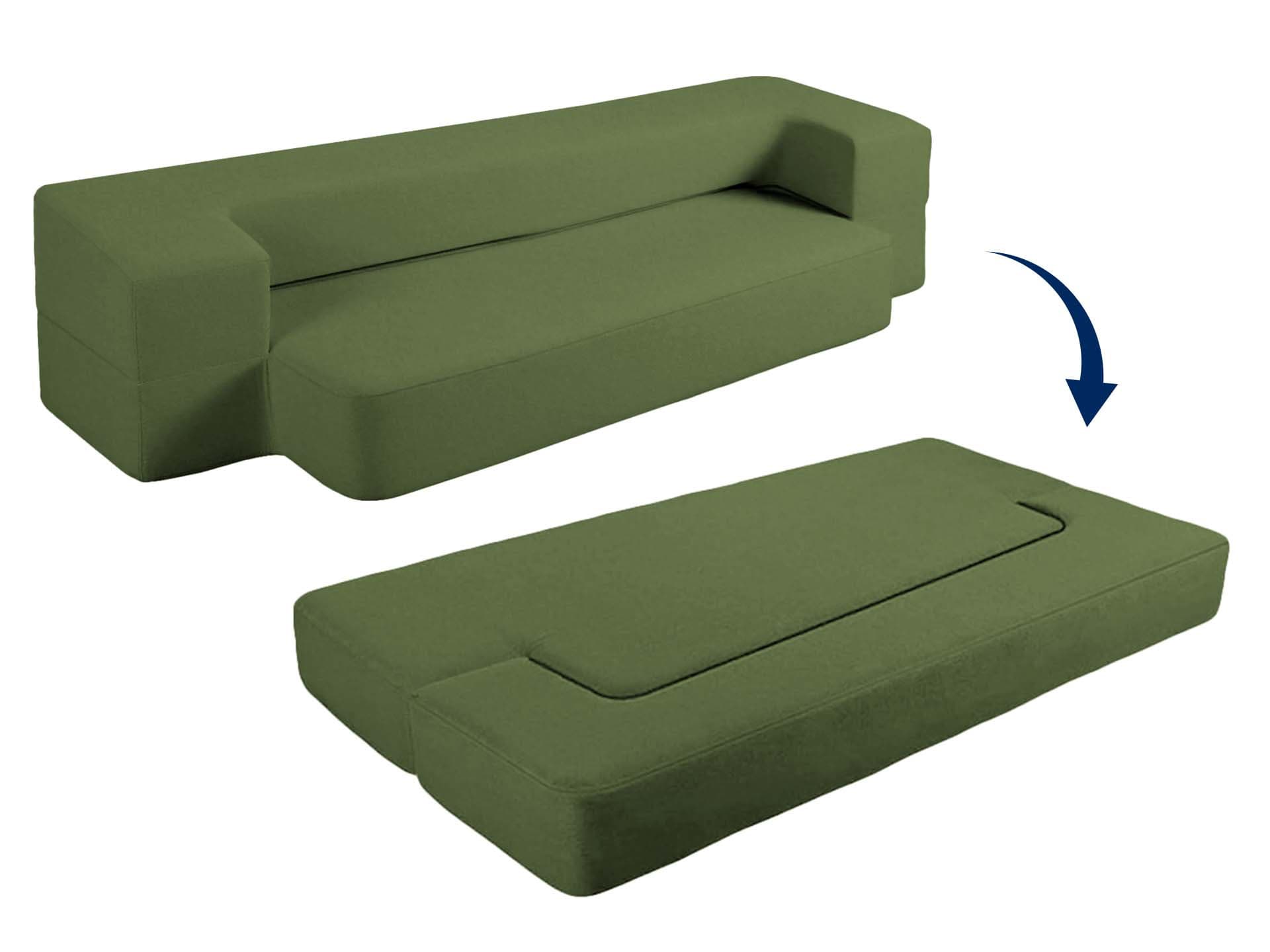 Sofa-materac 2w1 zielona oliwkowy