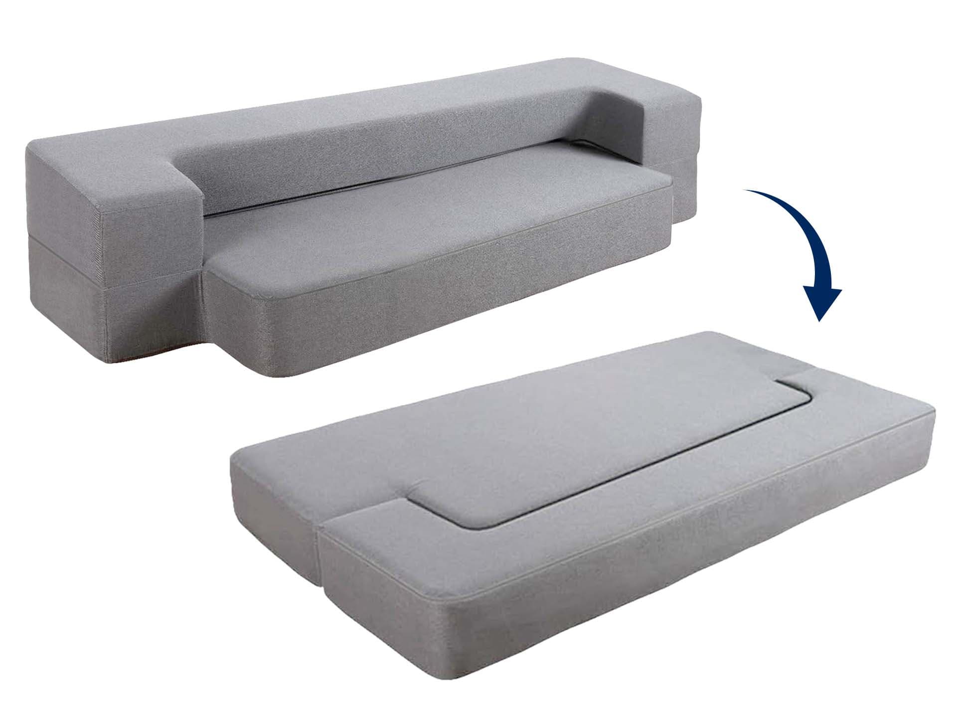 Sofa-materac 2w1 jasnoszara szary