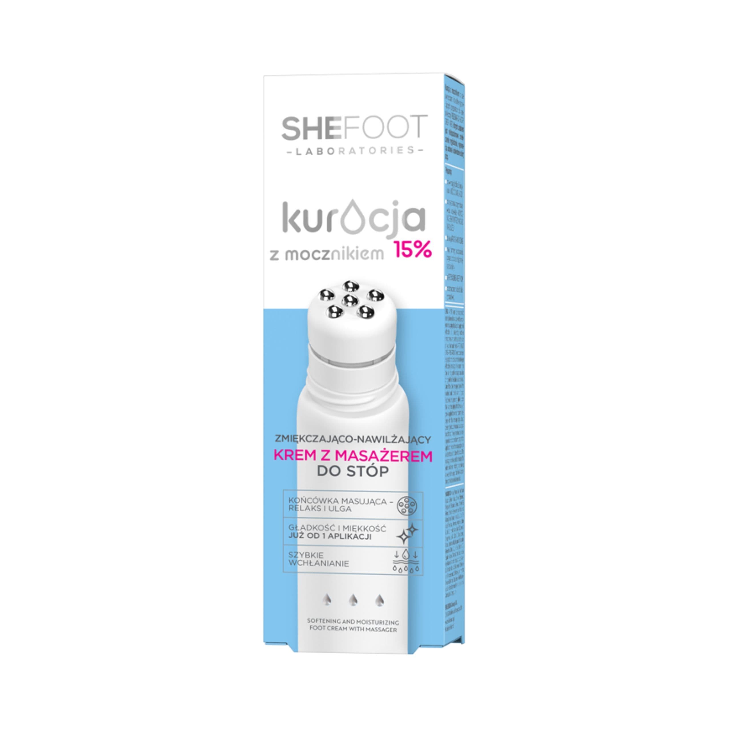 SHEFOOT Zmiękczająco-Nawilżający Krem z Masażerem do Stóp 50ml