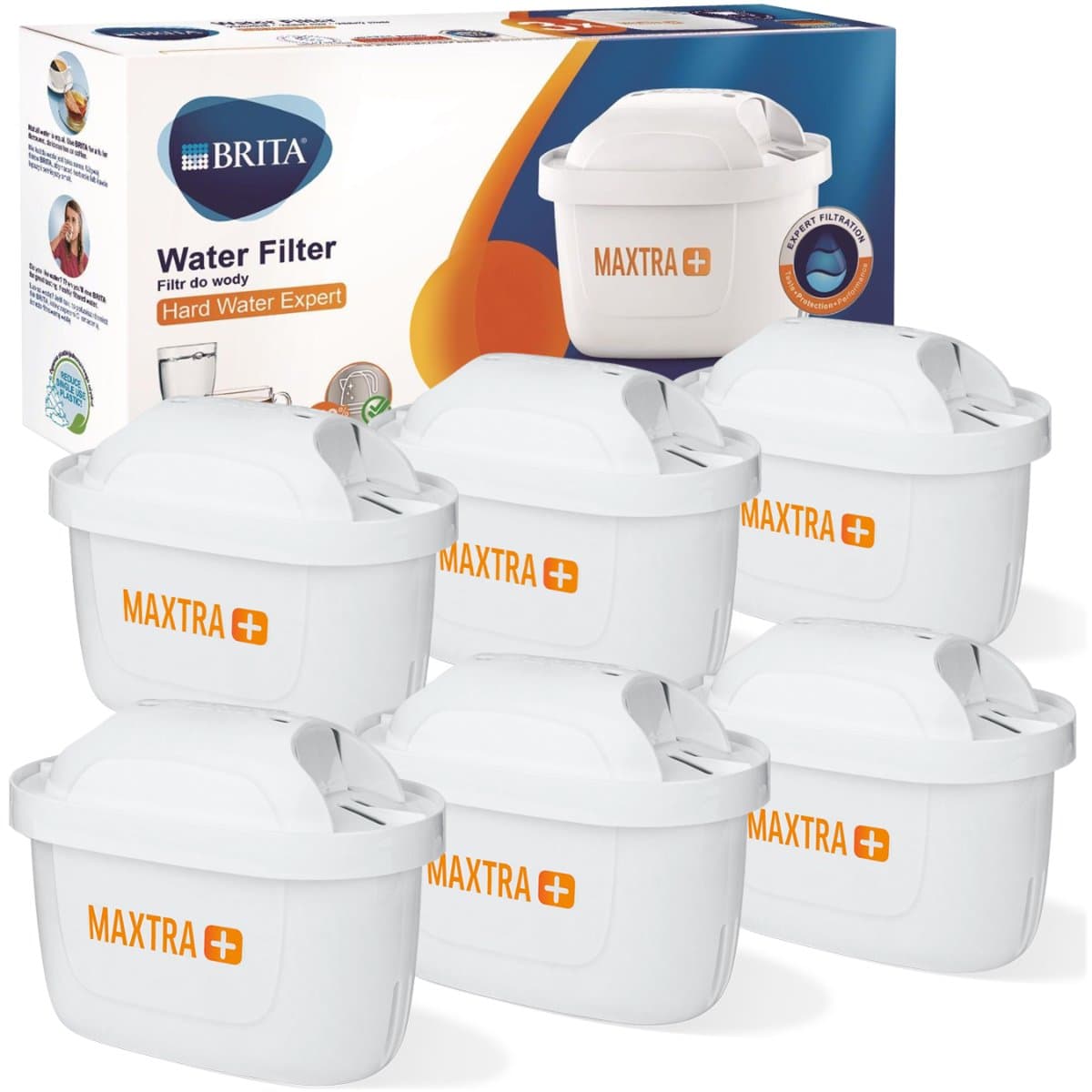 6X Wkład Filtr Do Wody Brita Maxtra Plus Hard Twarda Woda Oryginał