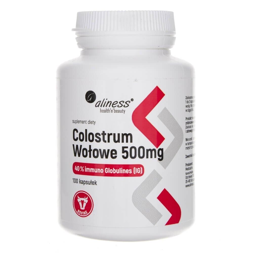 Aliness, Colostrum Wołowe IG 40%, Suplement diety, 100 kaps.