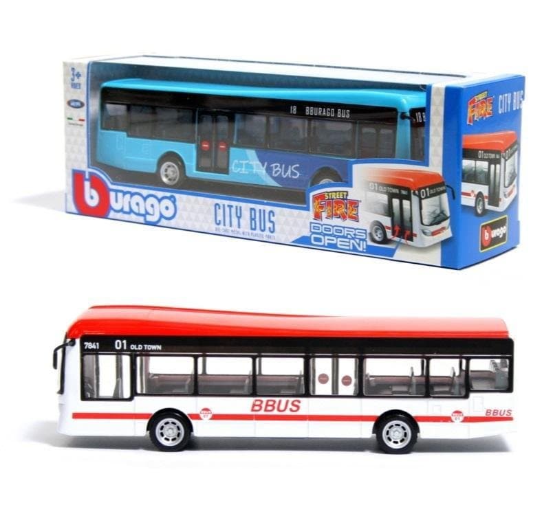Bburago Metalowy Miejski Autobus Otwierane Drzwi MiX Kolorów