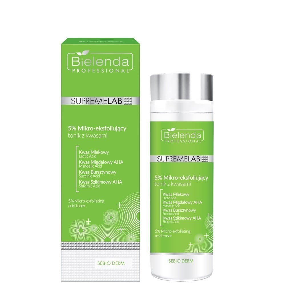 Bielenda, Professional Supremelab Sebio Derm, Tonik z kwasami 5% Mikro-eksfoliujący, 200 ml