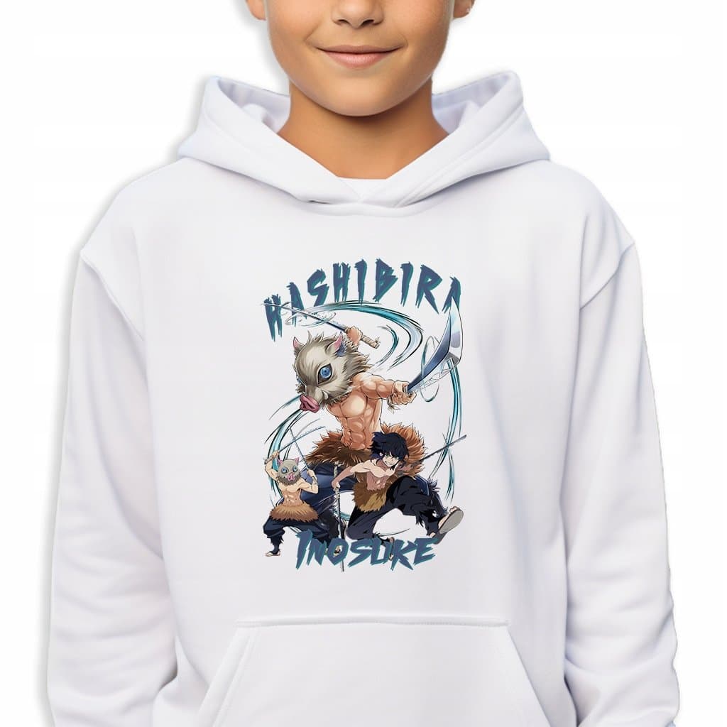 Bluza Biała Z KAPTUREM Dziecięca HASHIBIRA INOSUKE Film Anime Wz - 116 cm