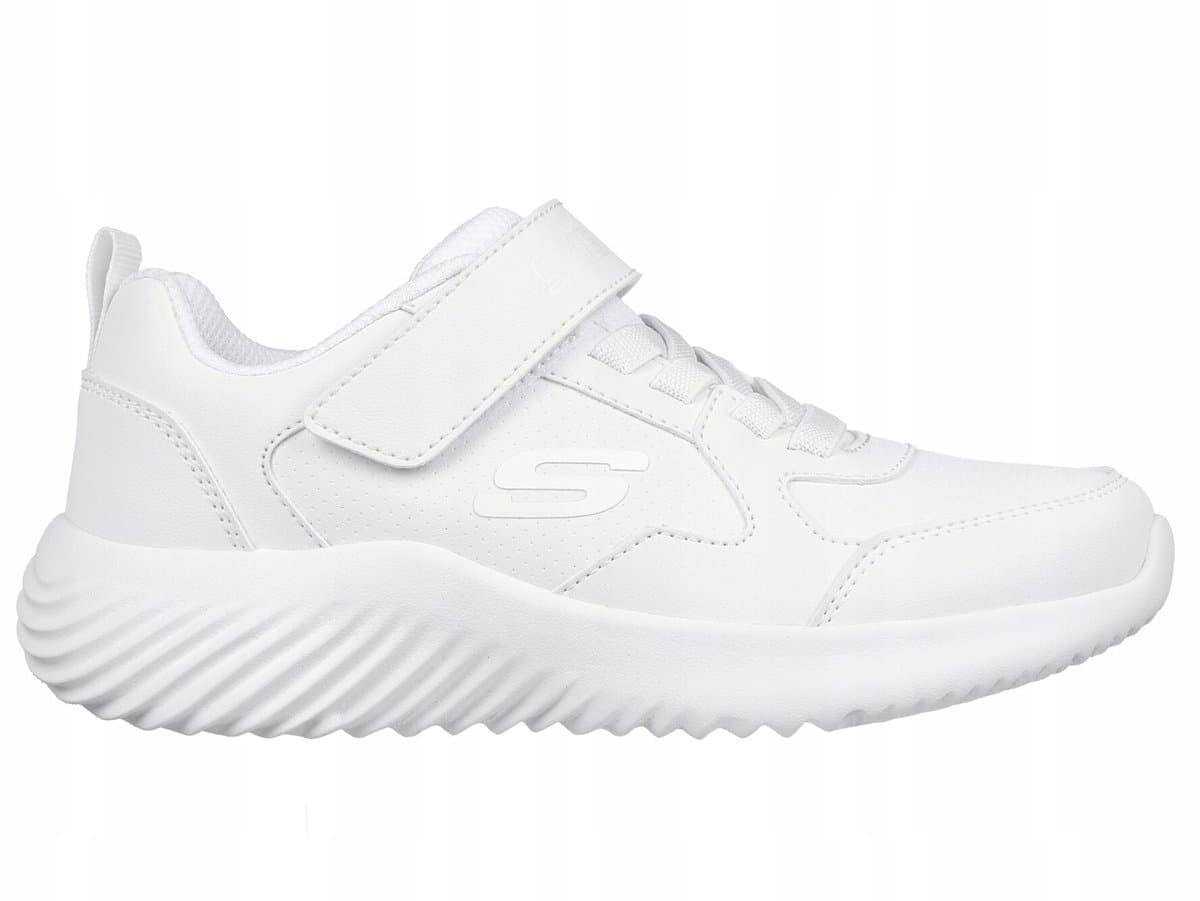 BUTY dziecięce SKECHERS sportowe 405626L-WHT lekkie białe na rzepę 28