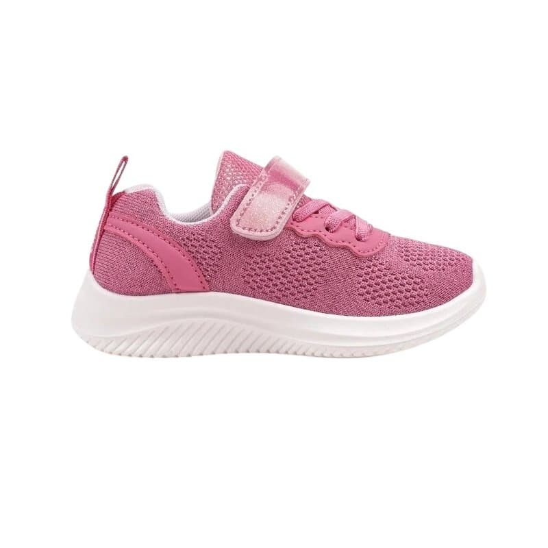 Buty Sportowe Unisex Wygodne Sneakersy Lekkie Materiałowe Dziecięce Na Rzepy Różowe Kidme 35