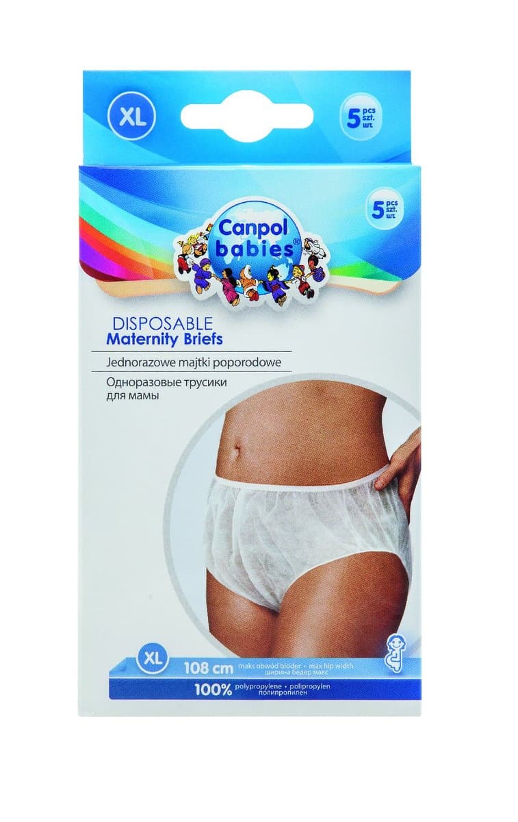 Wyrób medyczny, Canpol Babies, Jednorazowe majtki poporodowe, rozmiar XL, 5 szt.