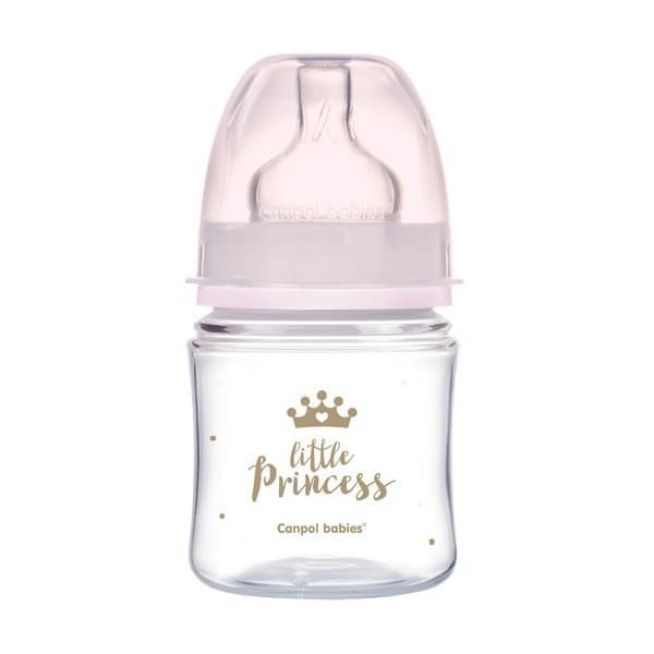 Canpol babies, Szeroka Butelka antykolkowa Easy Start, różowy, 120 ml