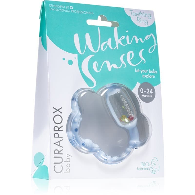 Curaprox Baby Waking Senses gryzak ze szczoteczką do masażu i grzechotką 1 szt.