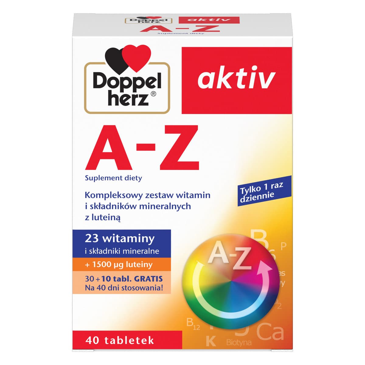 Doppelherz Aktiv A-Z Retard - suplement diety zawierający kompleksowy zestaw witamin i minerałów, 40 tabletek