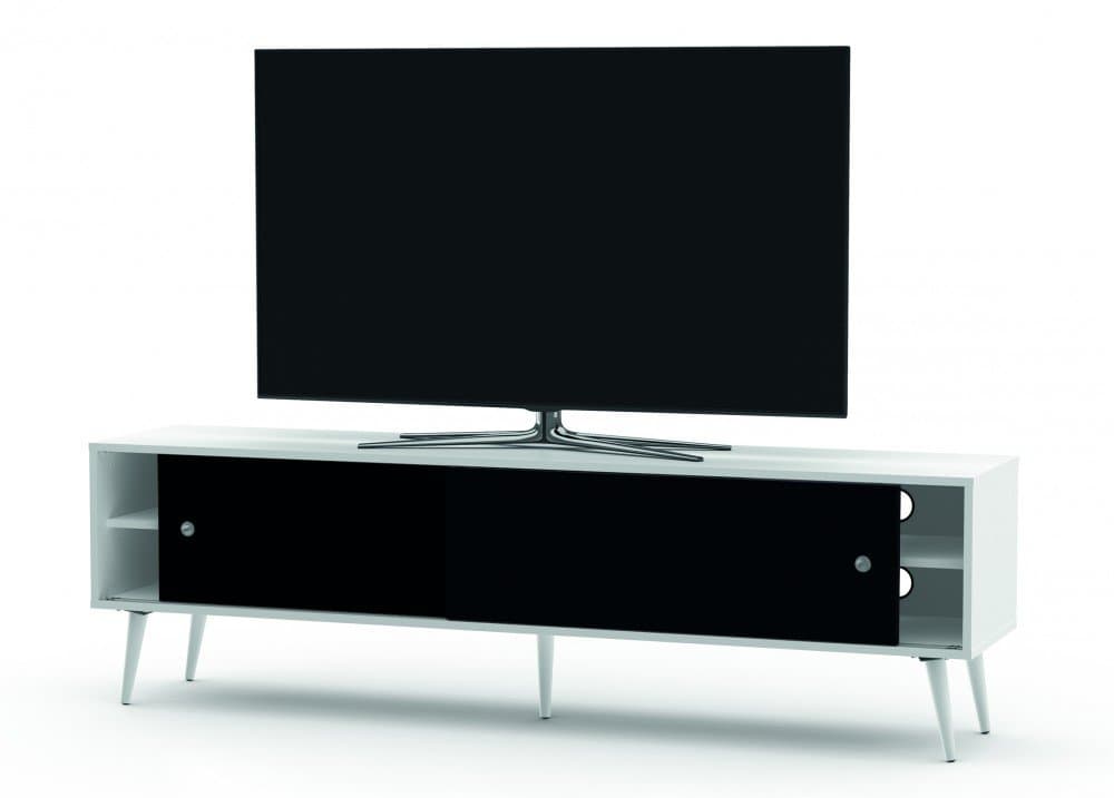 Drewniana Szafka Rtv W Stylu Retro Sonorous Rtra-180-Wht-Blk Szerokość 180Cm